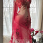 Rosa Wunderschöne Elegante Romantische Exquisite Perlen Blühende Lange Chiffon Ballkleid Abendkleid Geburtstag/Hochzeit Gast Party Kleid gh4018