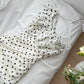 Black and white polka dot ruffled hip short homecoming dress gh4561
