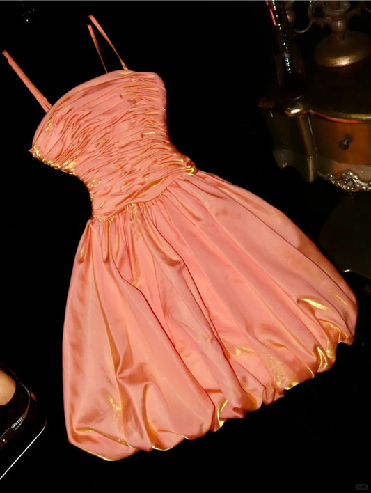 Orange Homecoming Dress Fashion Short Satin Prom Dress Evening Dress gh4420