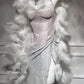 Pink silver shiny fashion modern gradient long satin elegant ball gown evening dress dinner dress gh4731