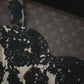 Robe de soirée longue en satin noir champagne avec appliques florales gh4423
