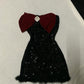 Black Shiny Burgundy Velvet Bow New Fashion Exquisite Sparkling Diamond short Sequin Homecoming Dress Birthday Party Dress Cocktail Party Dress Evening Dress Prom Dress Evening Dress gh3965