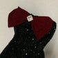 Black Shiny Burgundy Velvet Bow New Fashion Exquisite Sparkling Diamond short Sequin Homecoming Dress Birthday Party Dress Cocktail Party Dress Evening Dress Prom Dress Evening Dress gh3965