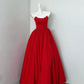 Rotes elegantes langes Satin Ballkleid Abendkleid Partykleid gh4476