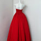 Rotes elegantes langes Satin Ballkleid Abendkleid Partykleid gh4476