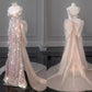 pink gorgeous sparkling pretty mermaid ball gown with detachable bow long elegant sequin formal prom dress eveng Dress Party Dress gh3544