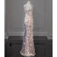 pink gorgeous sparkling pretty mermaid ball gown with detachable bow long elegant sequin formal prom dress eveng Dress Party Dress gh3544