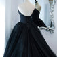 Black stylish and elegant long tulle floor-length ball gown evening dress 10152
