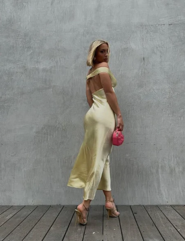 girlhomeshops--Wedding Guest Dress Yellow Stylish Simple Long Satin Prom Dress gh5630