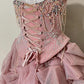 Girlhomeshops - Wunderschönes, funkelndes, elegantes, langes Ballkleid aus Tüll in Rosa, gh5320