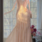 Elegantes, langes, rosafarbenes Tüllkleid mit Schimmer gh7075