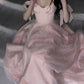Robe de soirée longue rose brillante et élégante à laçage dans le dos gh6776