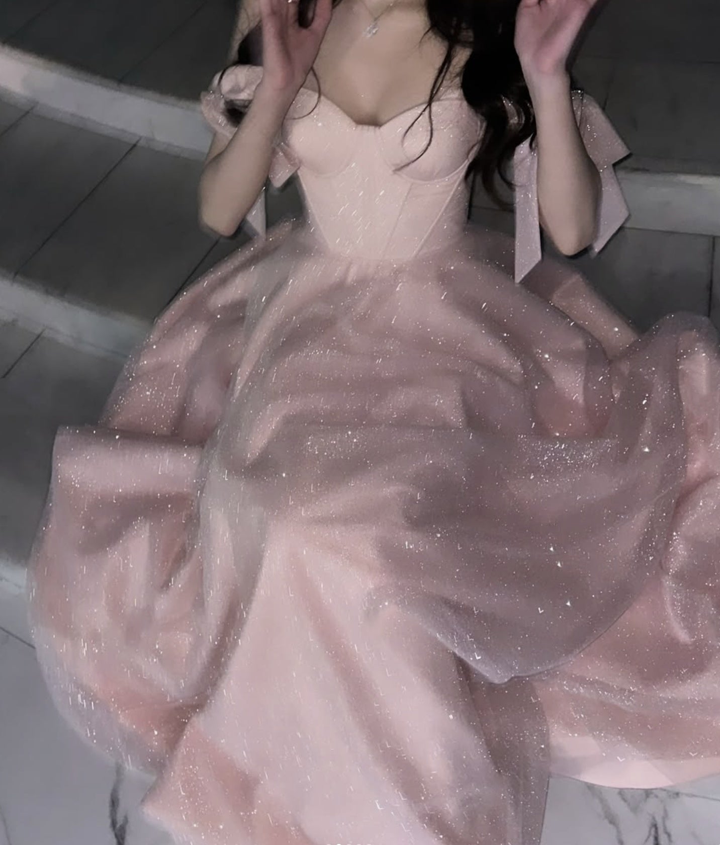 Robe de soirée longue rose brillante et élégante à laçage dans le dos gh6776