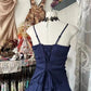 Blue Sweet Elegant Short Satin Homecoming Dress Birthday Dress gh4276