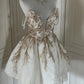 White Gold Sequins Shiny Gorgeous Cute Elegant Sophisticated Short Princess Sequin Homecoming Dress Prom Dress Evening Dress Party Dress gh4166