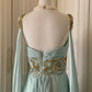 Light Blue Fashionable Elegant Greek Goddess Gown Long Chiffon Floor Length Trailing Ball Gown Evening Gown Party Dress gh4266