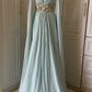 Light Blue Fashionable Elegant Greek Goddess Gown Long Chiffon Floor Length Trailing Ball Gown Evening Gown Party Dress gh4266