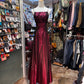 Robe de soirée longue en satin bordeaux, élégante et exquise, robe de soirée d'anniversaire, robe de bal gh4279
