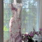 Robe de soirée longue en mousseline de soie à fleurs violettes, style vintage, avec perles, gh4820