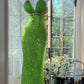 ✨Girlhomeshops-Robe de soirée longue en mousseline de soie, verte, brillante et exquise, magnifique, gh4988