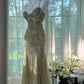 Vintage, langes, elegantes Chiffonkleid mit Perlenstickerei, ideal für Homecoming, Ball, Abendveranstaltungen, Geburtstagsfeiern, Dates oder Abschlussbälle (gh4681).