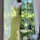 girlhomeshops – Wunderschönes und bezauberndes, elegantes, grünes Ballkleid mit langen Spaghettiträgern aus Spitze, gh5590