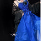 Blue gorgeous exquisite beaded long tulle ball gown evening dress party dress gh4501