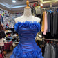 Blue floral chiffon short homecomming dress, birthday party dress gh4649