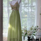 Grüne glänzende Pailletten romantische elegante lange Chiffon Ballkleid Abendkleid Partykleid Datum Kleid gh4614