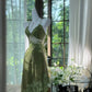 Green vintage beaded short chiffon homecoming dress prom dress evening dress birthday party dress date dress dance dress gh4680