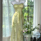 ✨Girlhomeshops-Robe de soirée longue en mousseline de soie, exquise et magnifique, avec perles vertes, gh4987