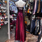 Robe de soirée longue en satin bordeaux, élégante et exquise, robe de soirée d'anniversaire, robe de bal gh4279