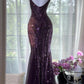 Robe de soirée longue et élégante, luxueuse et luxueuse, avec perles, style violet, gh4889