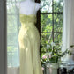 ✨Girlhomeshops-Robe de soirée longue en mousseline de soie, exquise et magnifique, avec perles vertes, gh4987