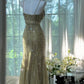Vintage, langes, elegantes Chiffonkleid mit Perlenstickerei, ideal für Homecoming, Ball, Abendveranstaltungen, Geburtstagsfeiern, Dates oder Abschlussbälle (gh4681).