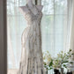 Robe de bal longue en mousseline de soie, robe de soirée, robe d'anniversaire, robe de mariée, gh4529