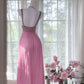 Rosa Elegantes Glänzendes V-Ausschnitt Langes Chiffon Ballkleid Abendkleid Partykleid gh4322