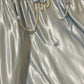 Blue Vintage Elegant Floral Long Satin Floor Length Ball Gown Evening Dress gh4415