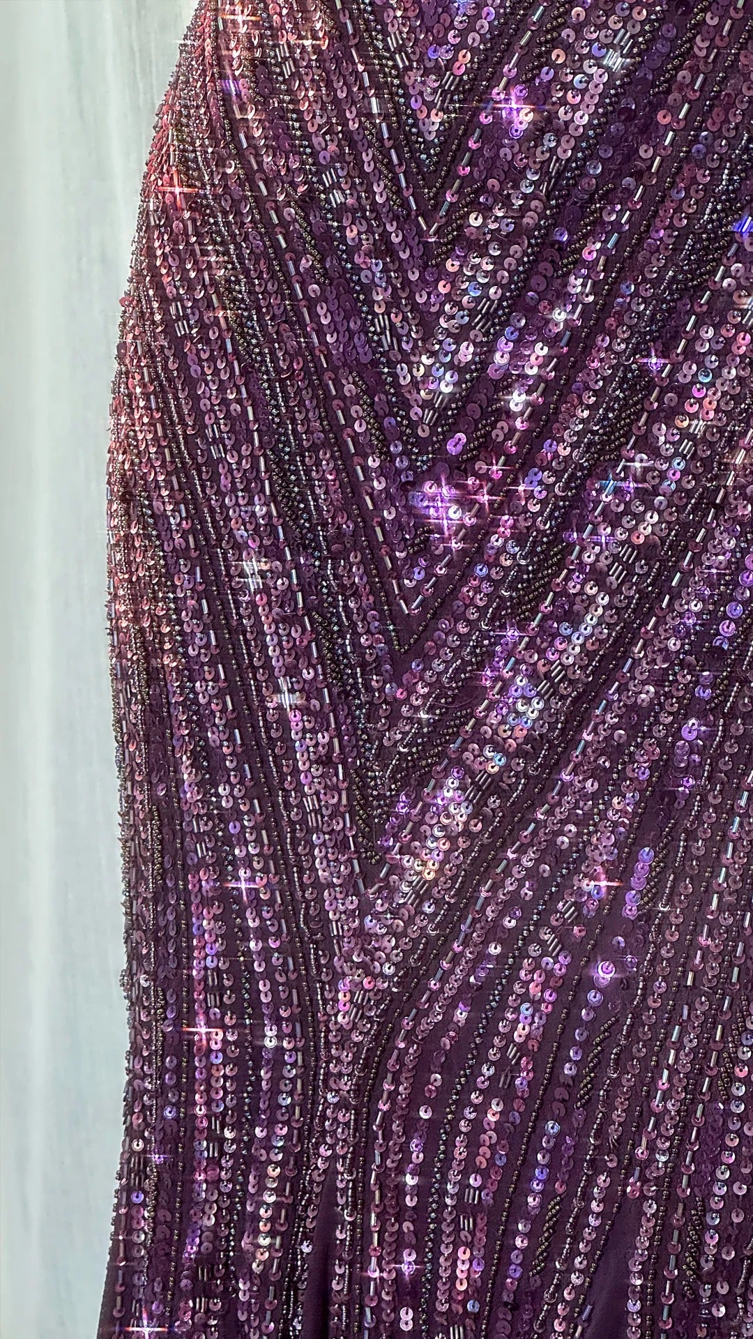 Robe de soirée longue et élégante, luxueuse et luxueuse, avec perles, style violet, gh4889