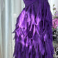 Lila Kurzes Homecoming-Kleid Rüschen Chiffon Ballkleid Abendkleid Partykleid gh4817