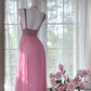 Rosa Elegantes Glänzendes V-Ausschnitt Langes Chiffon Ballkleid Abendkleid Partykleid gh4322