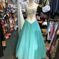 Robe de soirée longue en tulle bleu, élégante et exquise, robe de soirée d'anniversaire, robe de bal gh4281