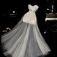 Robe de soirée longue en tulle blanc et perles, magnifique modèle gh4417