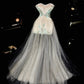 Robe de soirée longue en tulle blanc et perles, magnifique modèle gh4417