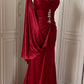 Robe de soirée élégante et vintage, style bordeaux, longueur au sol, style bal, gh4265