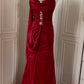 Robe de soirée élégante et vintage, style bordeaux, longueur au sol, style bal, gh4265