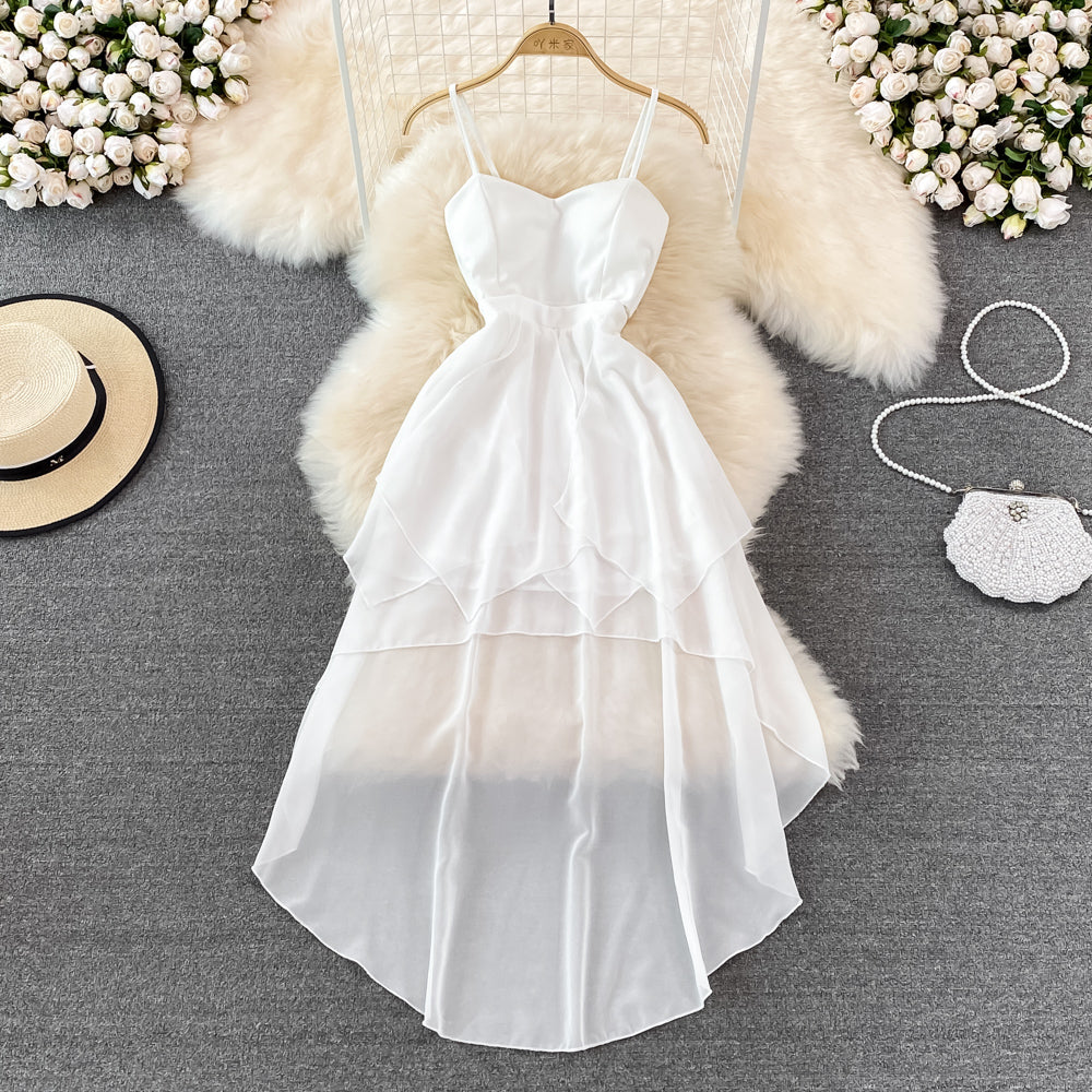 Robe bustier blanche irrégulière été 11004