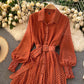 Fashionable A Line Polka Dot Long Sleeve Dress Fashion Dress  10924