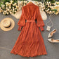 Fashionable A Line Polka Dot Long Sleeve Dress Fashion Dress  10924