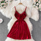 Sexy V Neck Short A Line Dress Fashion Dress  10893
